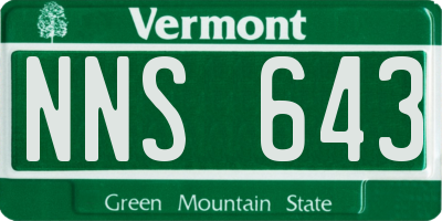 VT license plate NNS643