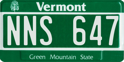 VT license plate NNS647