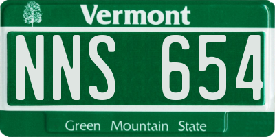 VT license plate NNS654