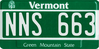 VT license plate NNS663