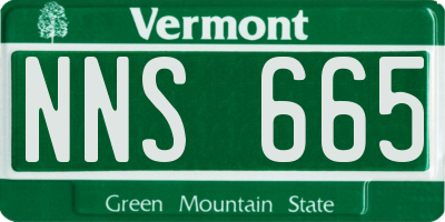 VT license plate NNS665