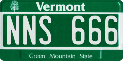 VT license plate NNS666
