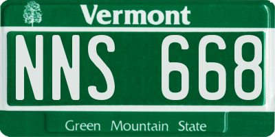 VT license plate NNS668