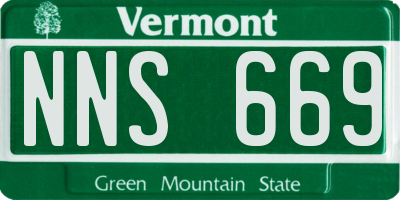 VT license plate NNS669