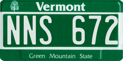 VT license plate NNS672