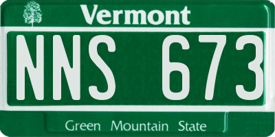 VT license plate NNS673