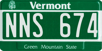VT license plate NNS674