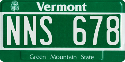 VT license plate NNS678