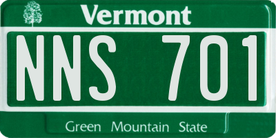 VT license plate NNS701