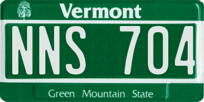 VT license plate NNS704