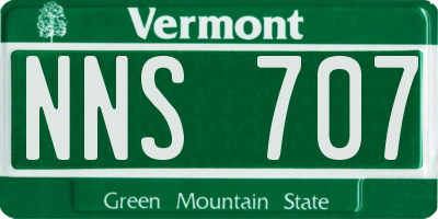 VT license plate NNS707