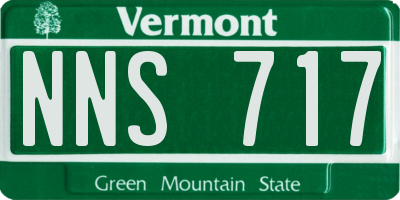 VT license plate NNS717
