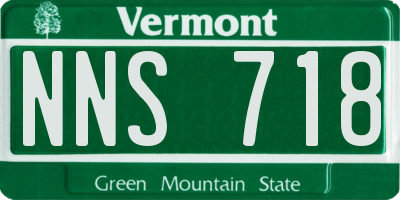 VT license plate NNS718