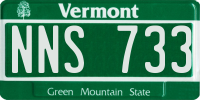VT license plate NNS733
