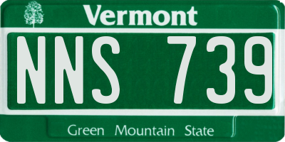 VT license plate NNS739