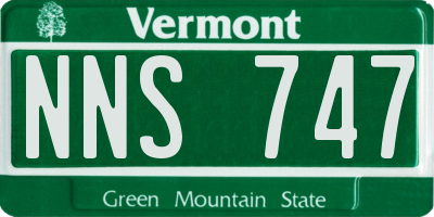 VT license plate NNS747