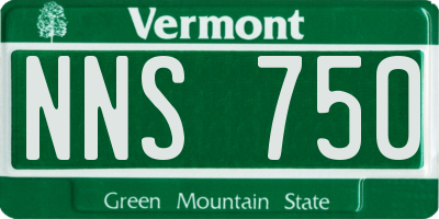 VT license plate NNS750