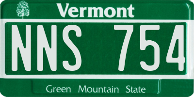 VT license plate NNS754