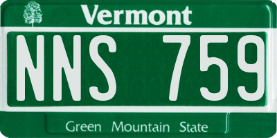 VT license plate NNS759