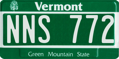 VT license plate NNS772