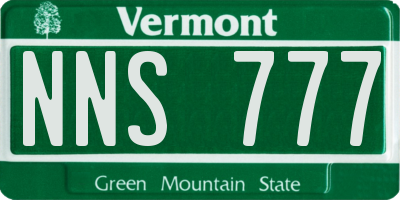 VT license plate NNS777