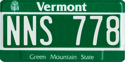 VT license plate NNS778