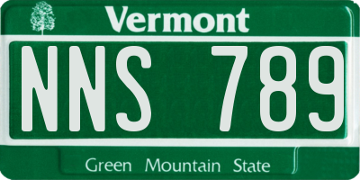 VT license plate NNS789
