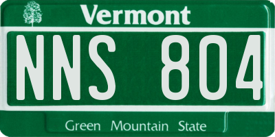 VT license plate NNS804