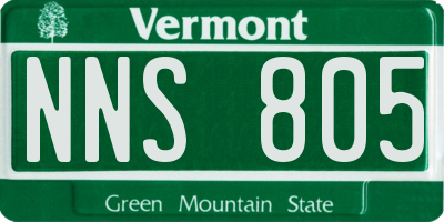 VT license plate NNS805