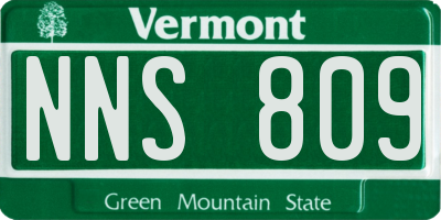 VT license plate NNS809