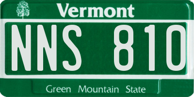 VT license plate NNS810