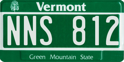 VT license plate NNS812