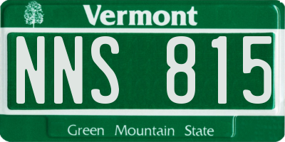 VT license plate NNS815