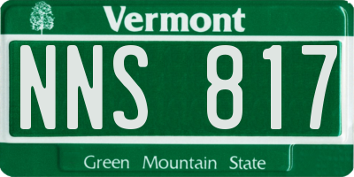 VT license plate NNS817