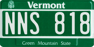 VT license plate NNS818