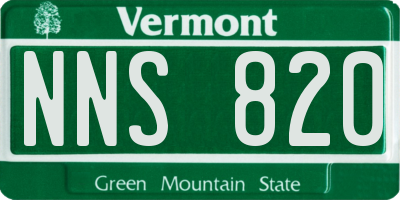VT license plate NNS820