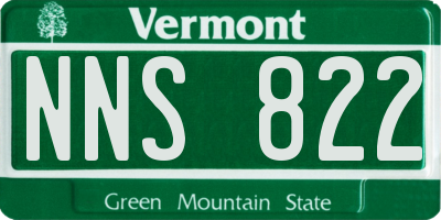 VT license plate NNS822