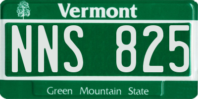 VT license plate NNS825