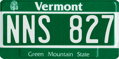 VT license plate NNS827