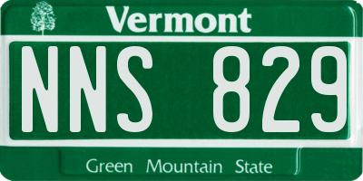VT license plate NNS829