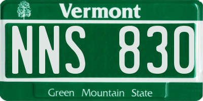 VT license plate NNS830