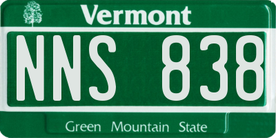 VT license plate NNS838