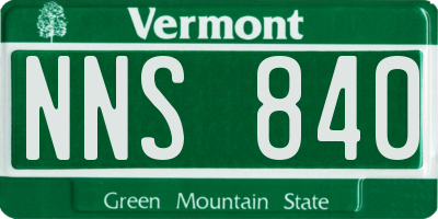 VT license plate NNS840