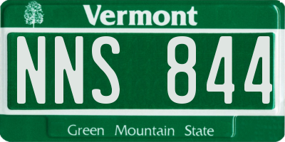 VT license plate NNS844
