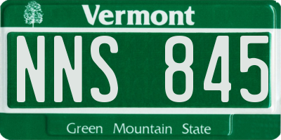VT license plate NNS845