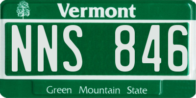 VT license plate NNS846