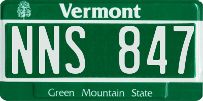 VT license plate NNS847