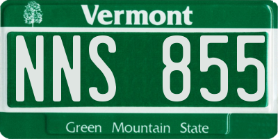 VT license plate NNS855