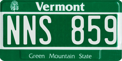 VT license plate NNS859