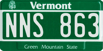 VT license plate NNS863